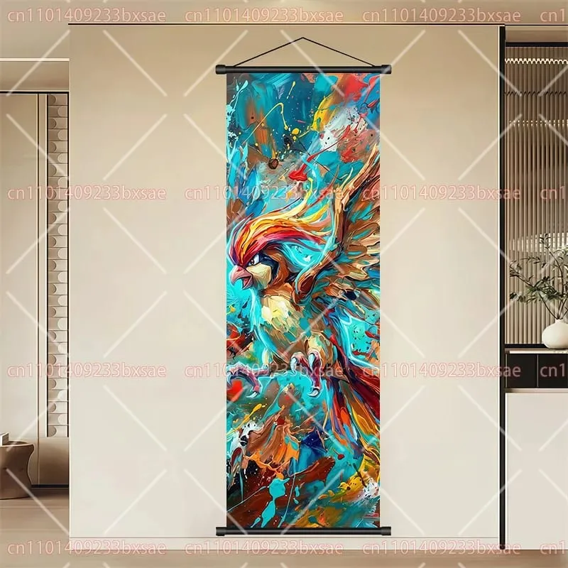 Pokémon Anime HD Scroll Painting Eevee Pikachu Suicune Charizard Mewtwo Διακόσμηση τοίχου με φόντο αφίσα Παιδικό δώρο — image 20