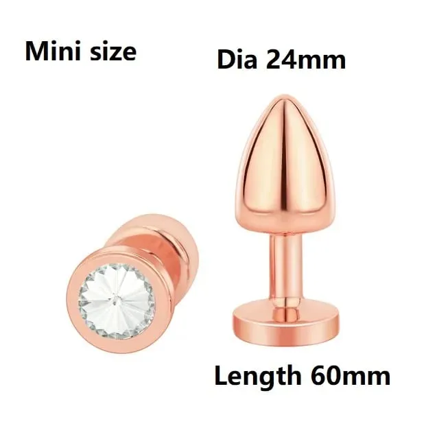 גודל קטן מתכת אנאלי חרוזים Butt Plug Mini Rainbow רוז זהב Butt Plug תכשיטי קריסטל מאמן אנאלי דילדו אוננות צעצוע מין — image 20