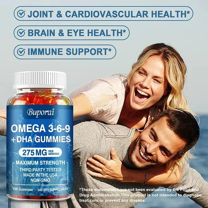 Omega 3 6 9 + DHA gumicukor - Az agy egészsége javítja a koncentrációt Memória javítja a vérkeringést a szem támogatása — image 6