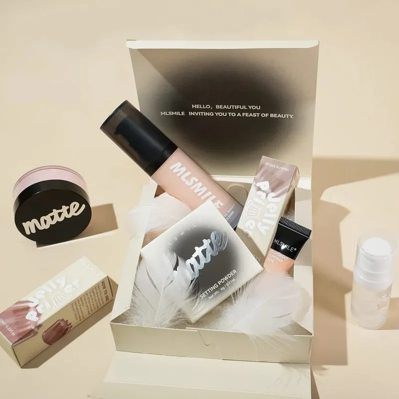 Επαγγελματικό σετ μακιγιάζ για άψογο Base Oil Control Loose Powder Matte Primer Liquid Foundation Concealer Ενυδατικό Δώρο