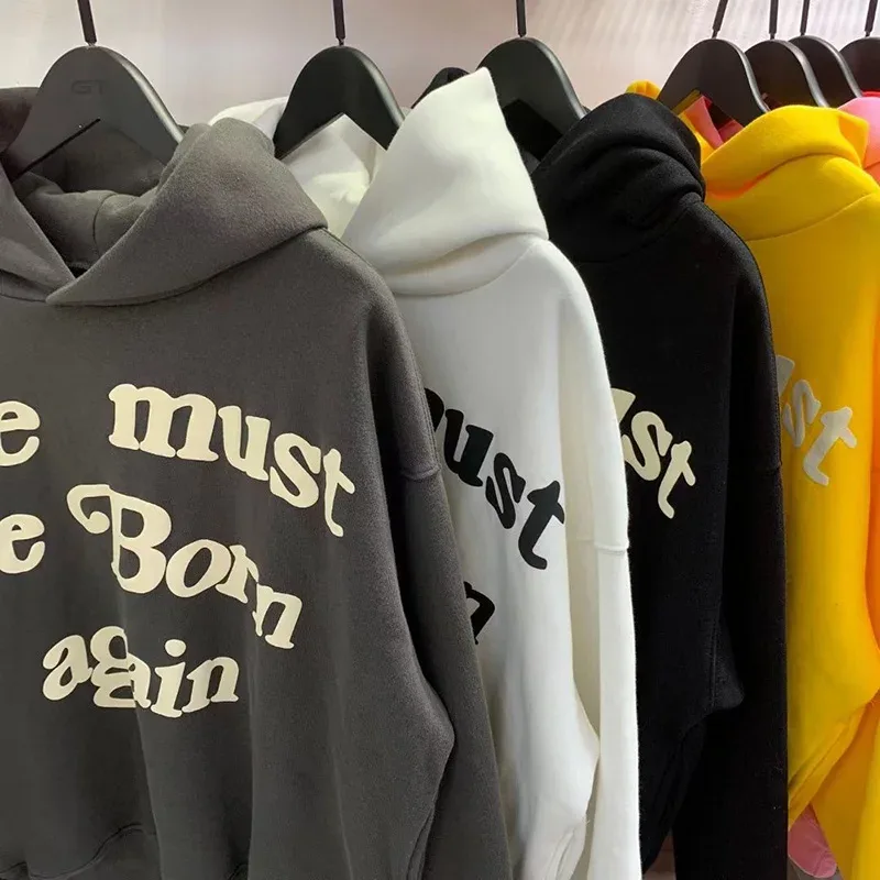 23FW Classic Foam Logo Ye Must Be Born Again קפוצ'ון גברים נשים באיכות הטובה ביותר אוברסייז Kanye West CPFM.XYZ Sweatshirts Multicolor