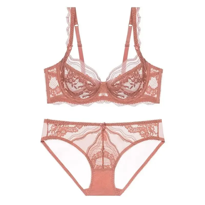 New Arrival Γυναικεία εξαιρετικά λεπτή βικτοριανή δαντέλα Push-up Σετ Soft Underwire Gather Lift Unpadded Comfort αναπνεύσιμα εσώρουχα
