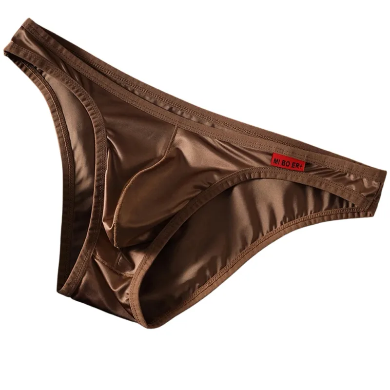 Slip da uomo in raso di seta elasticizzata con slip in seta di ghiaccio, lingerie, mutandine traspiranti, intimo senza cuciture, perizoma giapponese — image 3