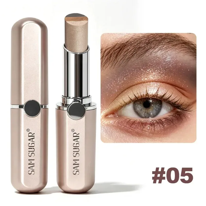 Tricolor Eyeshadow Stick Glitter Highlight Contour Shadow Stick Μακιγιάζ ματιών Αδιάβροχο με λάμψη και διάρκεια μεταλλικό μακιγιάζ για σκιές ματιών — image 11