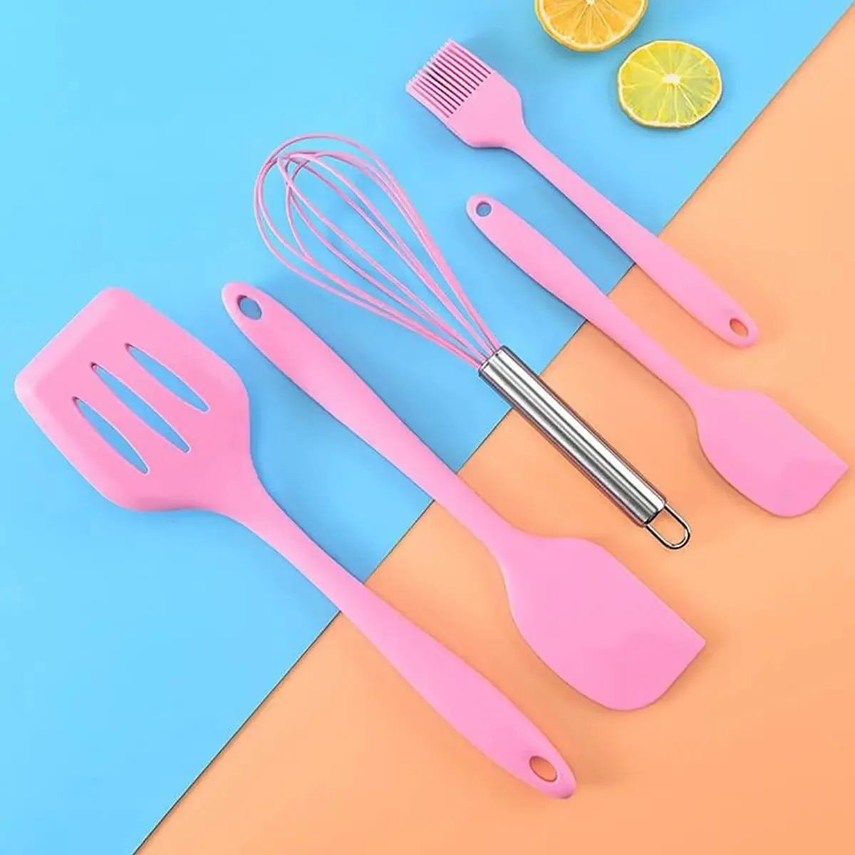 5 Pieces Cooking Utensils Silicone Baking Set Cooking Utensils Rubber Kitchen Utensils Baking Cooking Mixing Tools — image 6