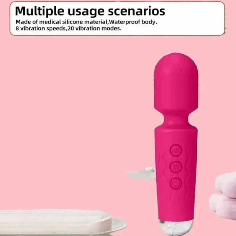 20 Speeds Magic Wand Vibrator G-Spot Clitoral Stimulator Επαναφορτιζόμενο αδιάβροχο μασάζ σεξ παιχνίδι για γυναίκες