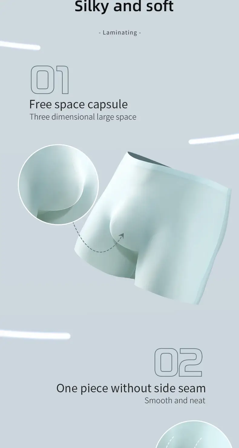 Men's Underwear Men's 3D Stamping Ice Silk Boxers Seamless Thin Boxers Lengthened Sports Summer Short Shorts Head — image 1