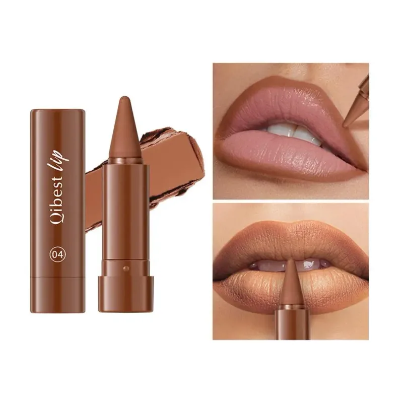 Batom fosco à prova d'água, lápis 2 em 1, alta pigmentação, cor labial, fórmula hidratante suave, batom gradiente natural — image 9