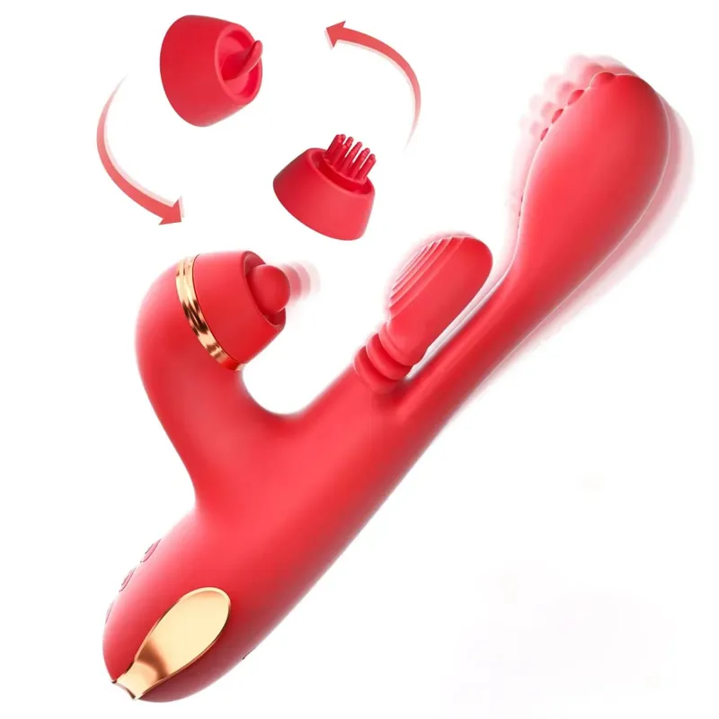 5 ΣΕ 1 Tapping Thrusting Dildo Vibrator για γυναίκες G Spot Vibrator Kneading Clit Stimulator Θηλυκό Αυνανιστής Παιχνίδια σεξ ενηλίκων