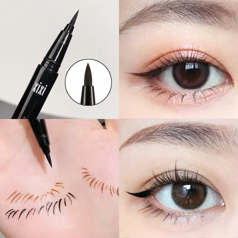 Υγρό eyeliner ματιών 2 χρωμάτων Αδιάβροχο και μη ξεθωριασμένο Εργαλεία μακιγιάζ ομορφιάς Quick Dry Non Halo Dye Eyeliner