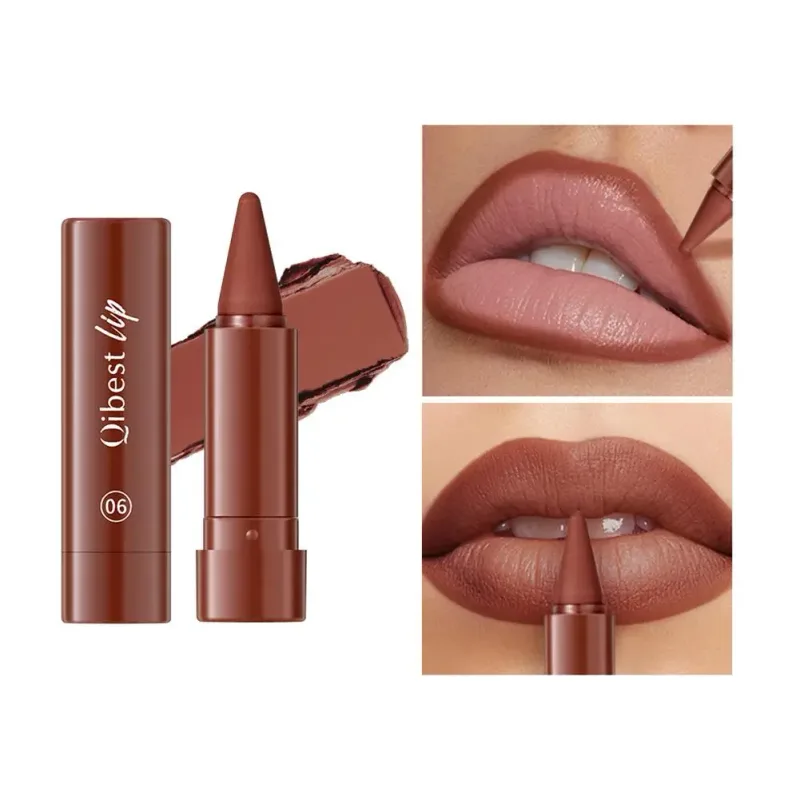 Batom fosco à prova d'água, lápis 2 em 1, alta pigmentação, cor labial, fórmula hidratante suave, batom gradiente natural — image 11