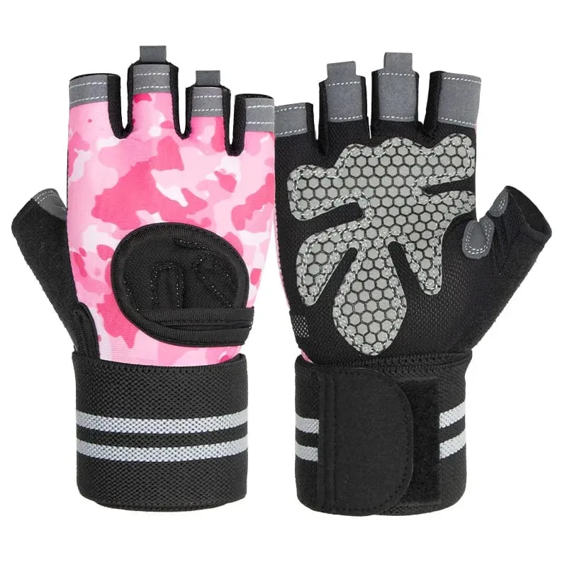 Anti Slip Shock Breathable Half Finger Gloves Breathable Cycling Gloves Fitness Gym Bodybuilding Crossfit Exercise Sports Gloves — image 15