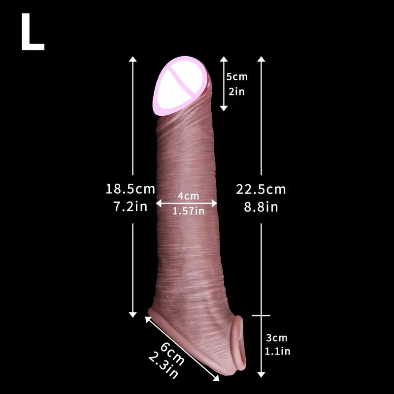 Realistic Reusable Penis Sleeve Thin Silicone Holster With Anti-snap Ring Cock Enlargement Extender For Men Delay Ejaculation — image 10