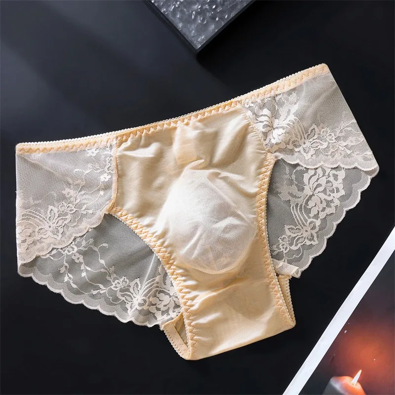 Lace men's underwear 3D Punched tangas japonesa Ice Silk Thin calzoncillos hombre Sexy lingerie adults 18 plus cuec gay panties — image 9