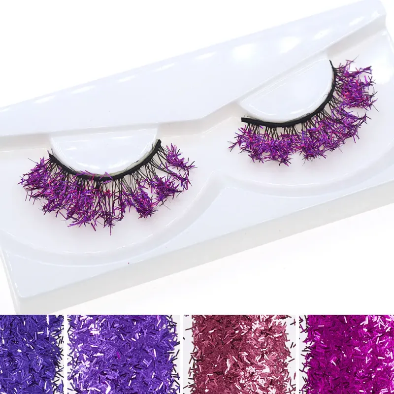 Λευκές βλεφαρίδες Cosplay Μακιγιάζ Natural Long Cross Strip Fase Eye Lashes