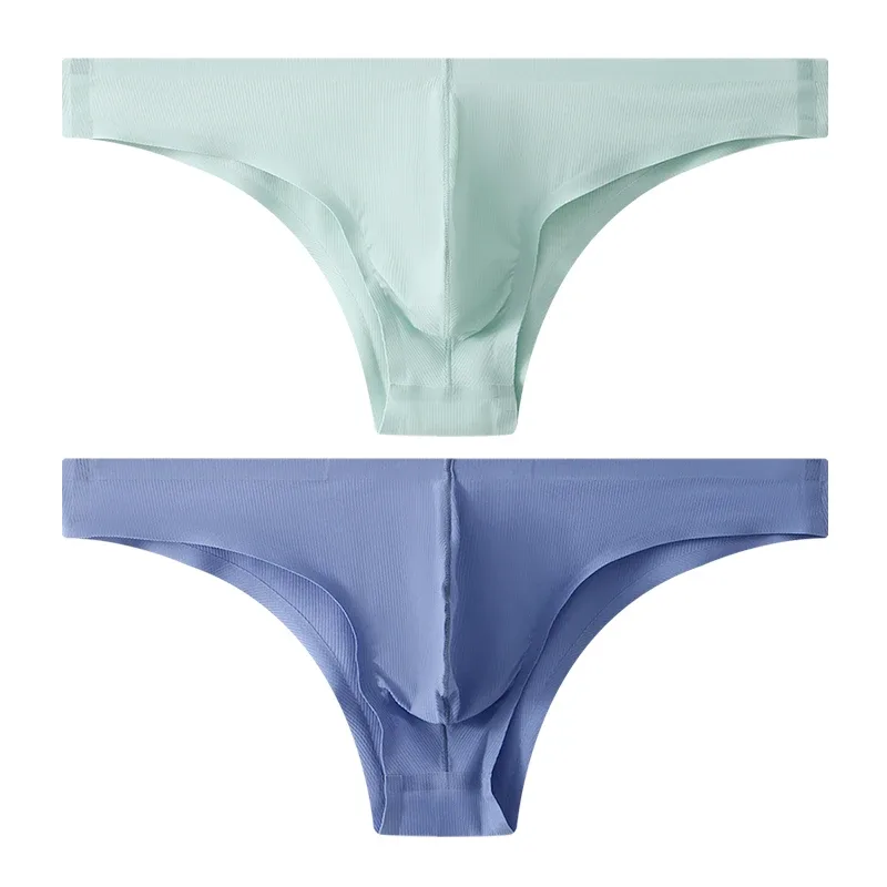 Half Hip Small Triangle Men's Underwear Low Waist Sexy Young Men Ice Silk Seamless Briefs Summer Lightweight Breathable Panties — image 28