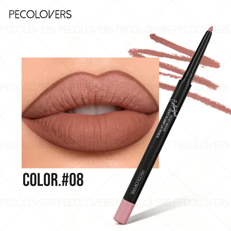 Ματ Lip Liner Φυσικό στυλό κραγιόν για όλους τους τύπους φωτός Ακριβής καθορισμός γραμμών χειλιών γυμνό ροζ μπεζ κόκκινο τόνους καθημερινό μακιγιάζ