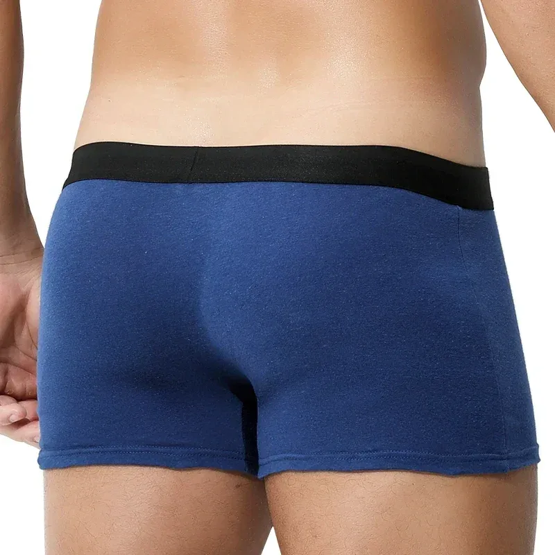 3PCS Pure Cotton Men's Underwear, Men's Boxer Briefs, Youth Pure Color Mid-Waist Boxer Briefs, Breathable Cotton Factory — image 18