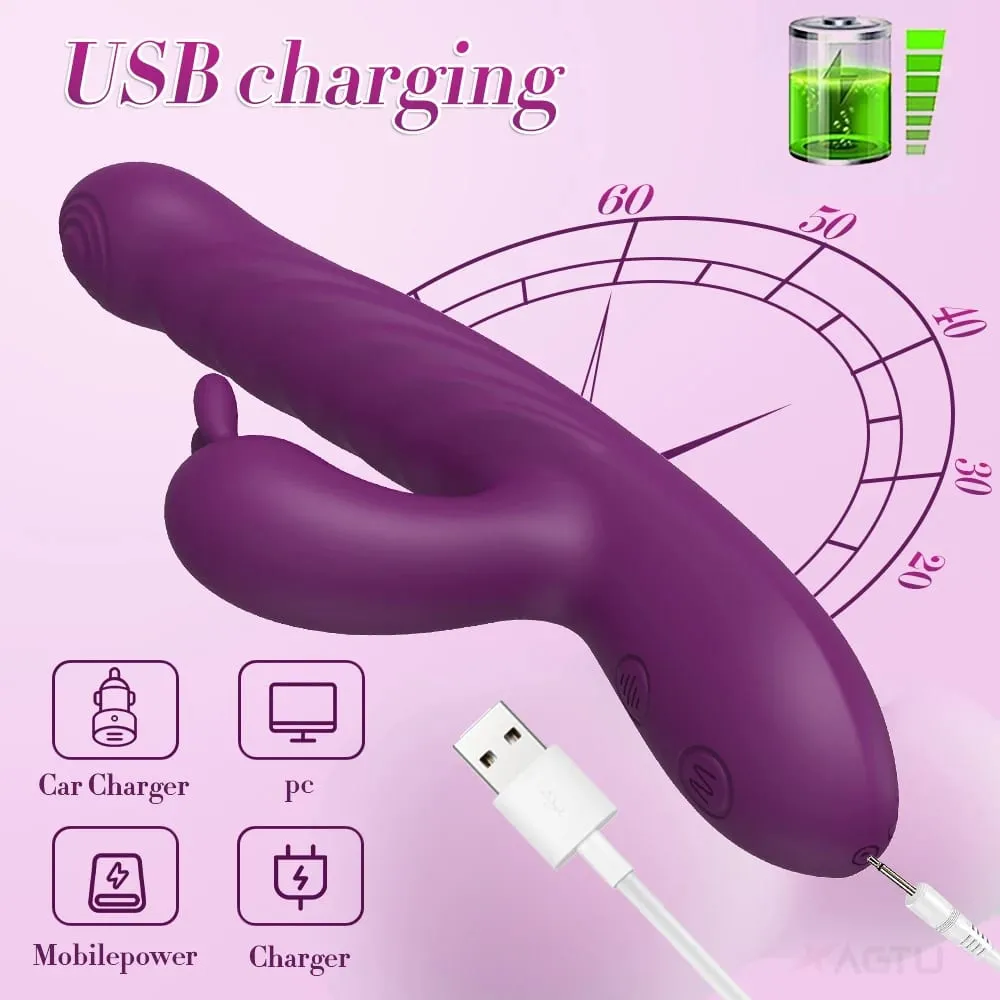 Δονητής κουνελιού ώθησης για γυναίκες Go and Come G-Spot Dildo Vibrator Clitoris Stimulator Γυναικείο σεξουαλικό παιχνίδι αυνανισμού για γυναίκες — image 6