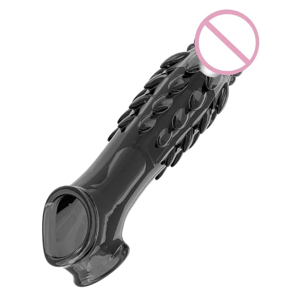 Reusable Cock Ring Vibrator Delay Condom Penis Sleeve Extension Extend Dildo Adult Anal Plug Sex Toys For Men For Women Sex Toys — image 4