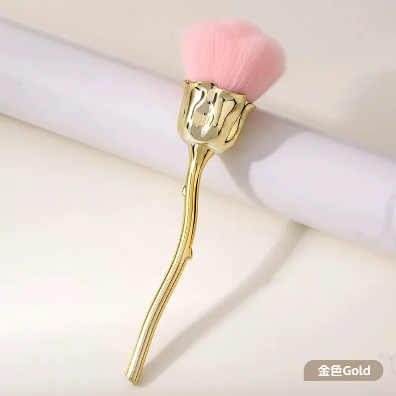 Pincel de maquiagem em formato de flor de rosa, redondo, pó solto, manicure, polimento de unhas, remoção de poeira, ferramentas de maquiagem de beleza
