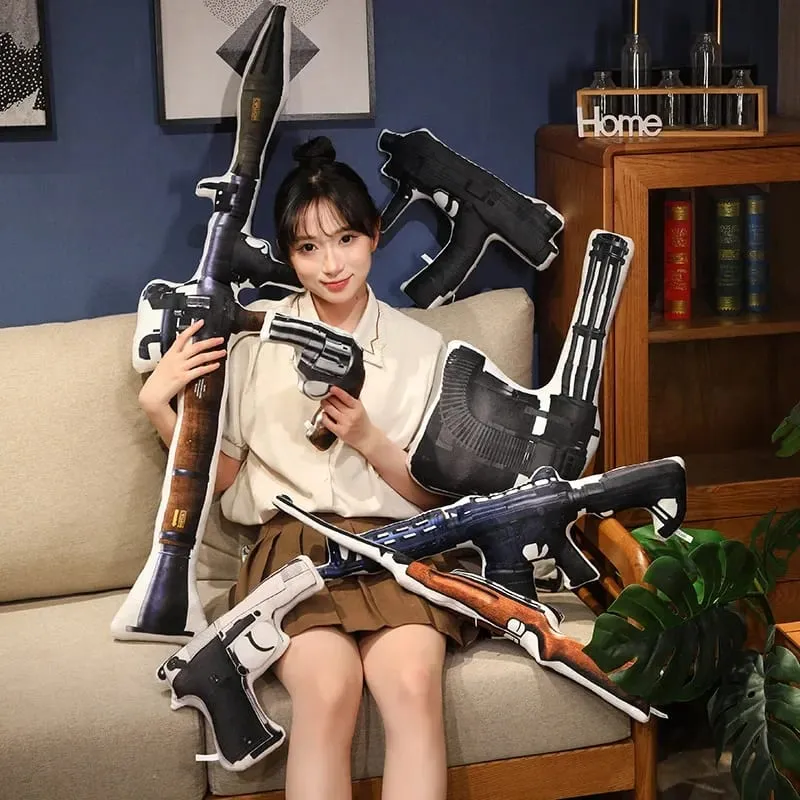 Super Cool Realistic Stuffed Printed Firearm Plush Toys Soft Funny Lifeiliek Rifle Sniper Rifle Toys Game Props For Boys