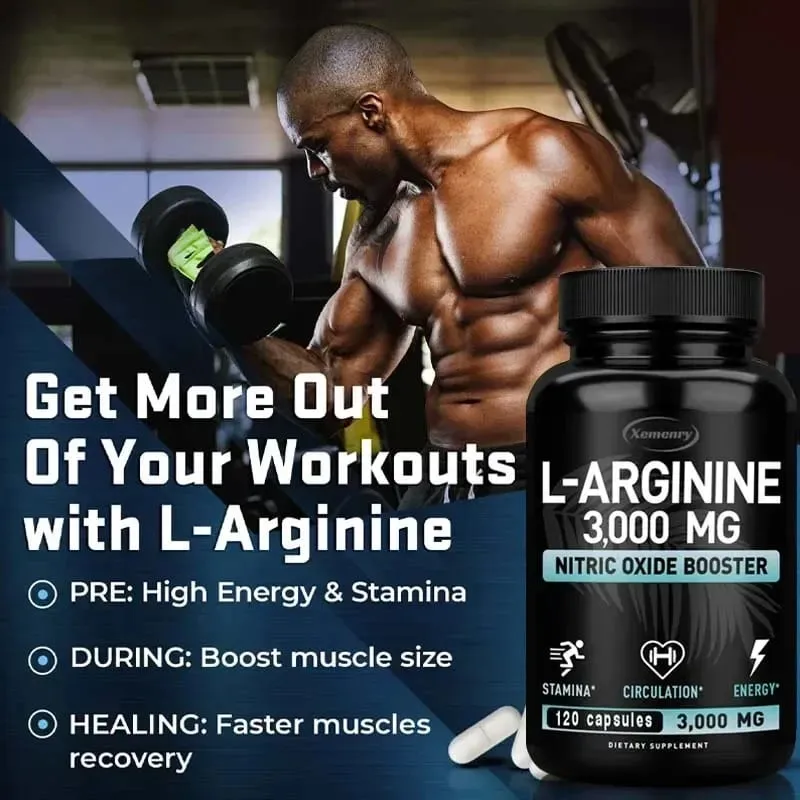 L-Arginine Supplement Boost Endurance -Increase for Energy Strength Vascular and Endurance Support During Exercise | Muscle Mas — image 6