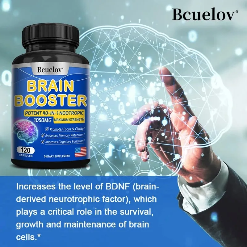 Κάψουλες Brain Nutrition - Συμπλήρωμα Διατροφής 40-σε-1 Ισχυρή φόρμουλα Vegan Non-GMO Υποστηρίζει την εστίαση και την υγεία του εγκεφάλου — image 4