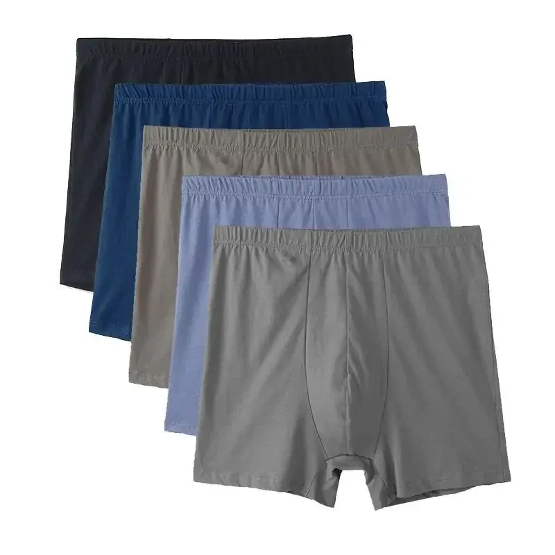4PCS Men's 8XL 10XL Cotton Boxer Briefs Breathable Anti Chafing Loose Underwear Plus Size Bulk with Elastic Waistband