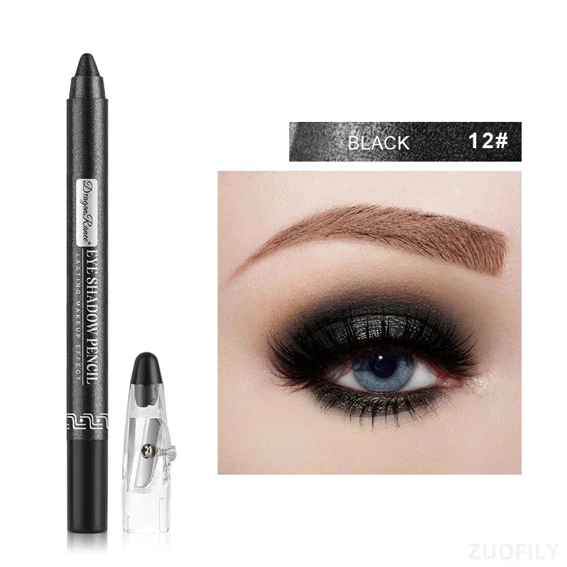 12Colors Glitter Eyeshadow Pen μακράς διαρκείας Matte Eye Shadow Palette Shiny highlighter Silver Purple Eyeliner Pencil Cosmetics