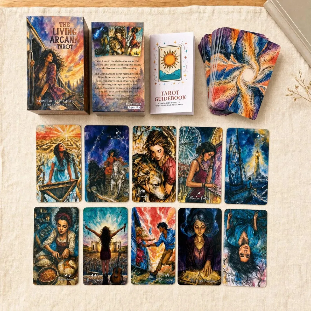 78-Card Living Arcana Tarot Deck 13x8 Cm Includes Paper Manual Explore Ancient Patterns in Modern Life Card Game Set — image 4