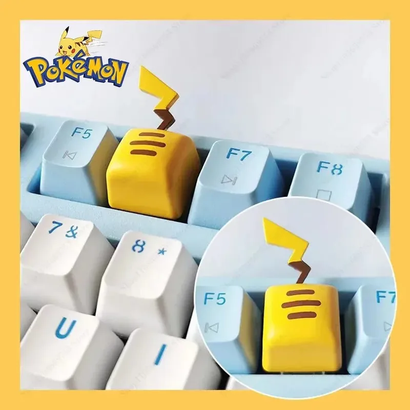 Pokemon Anime Cute Tail Keycaps Pikachu Gengar Eevee Keyboard Cap for Cross Shaft Μηχανικό πληκτρολόγιο 3D Resin Keycaps Το καλύτερο δώρο