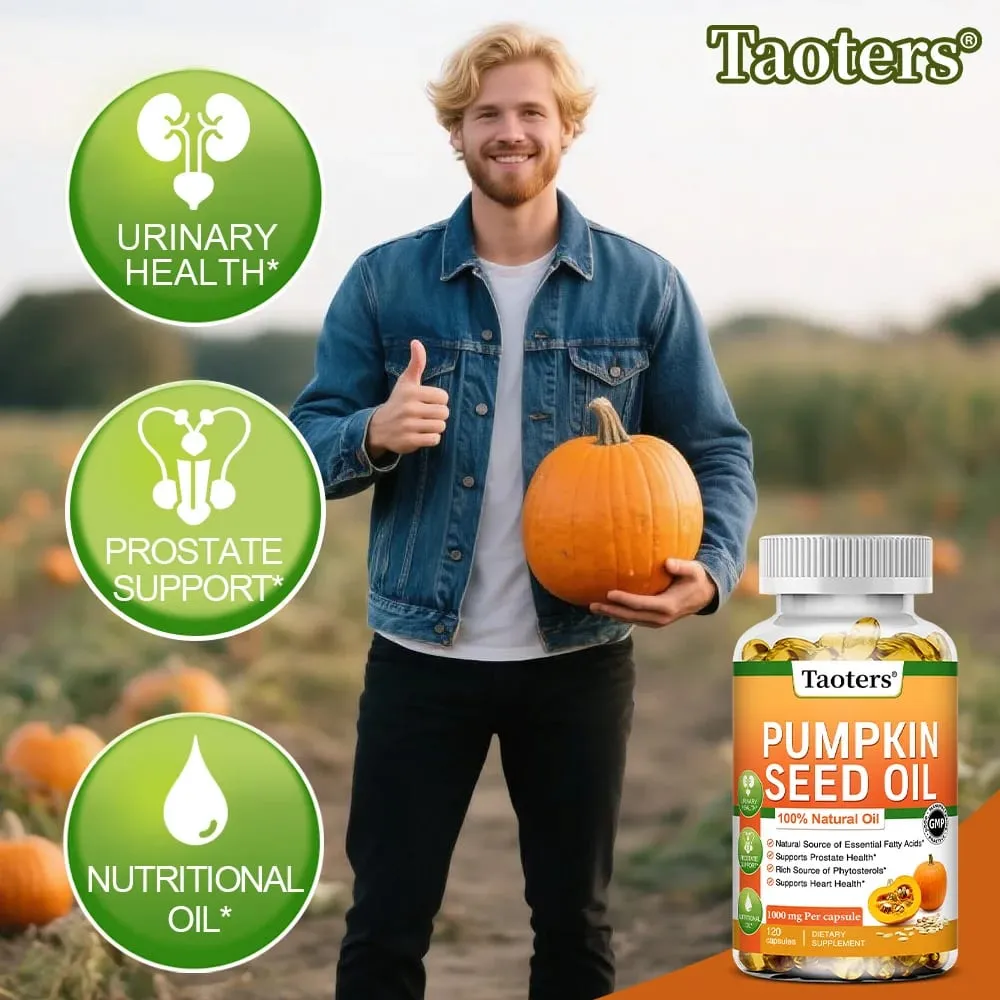 Pumpkin Seed Oil Capsules - Supports Prostate Urinary Tract Bladder Health and Promotes Hair Growth - 120 Capsules — image 5