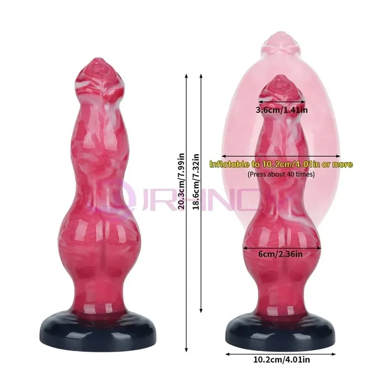 Consoladores anales con nudo de perro, tapón inflable para el trasero, máximo 11cm, tapón de dilatación anal enorme, Juguetes sexuales para mujeres y hombres, masaje de próstata con punto G BDSM — image 12
