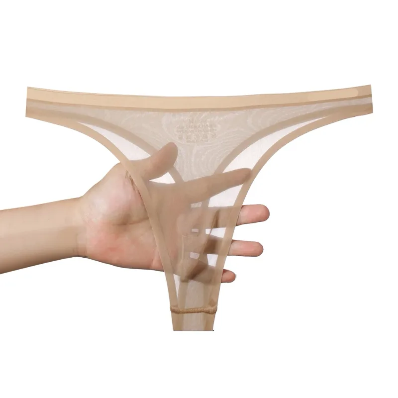 Men's Ultra-thin Ice Silk G-string 3D Bulge Pouch Thong See Through Underwear Low Rise Men Bikini Briefs U Pouch Lingerie — image 10