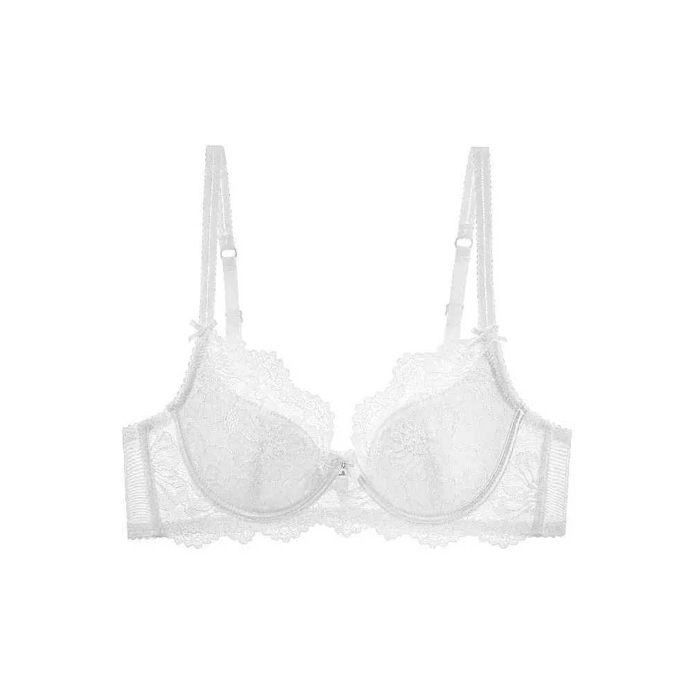 French Lace Sexy Minimizer Bra Comfortable Soft Underwire Anti Sagging Pure Desire Full Figure Brassiere 32‑38 A-C — image 2