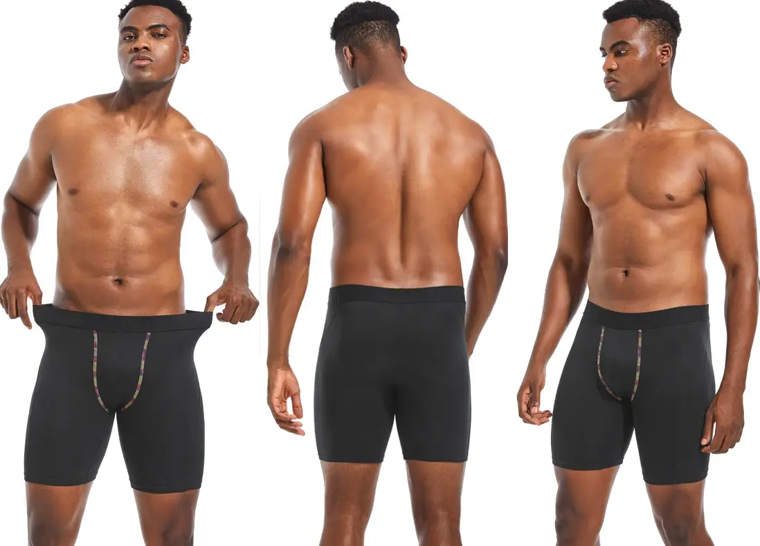 남성용 복서 반바지 남성용 긴 속옷 빠른 건조 남성용 팬티 스포츠 레깅스 Boxershorts 폴리 에스터 맨 복서