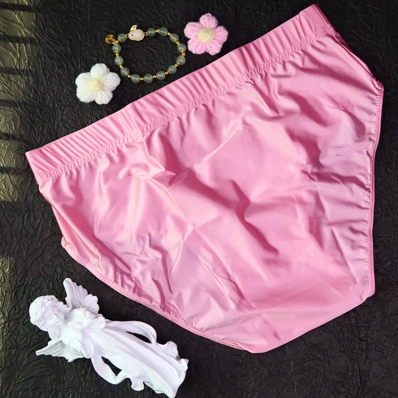 new Mens Briefs Underwear Satin-like Breathable Low-Rise Underpants Male Panties Men's glossy underwear — image 6