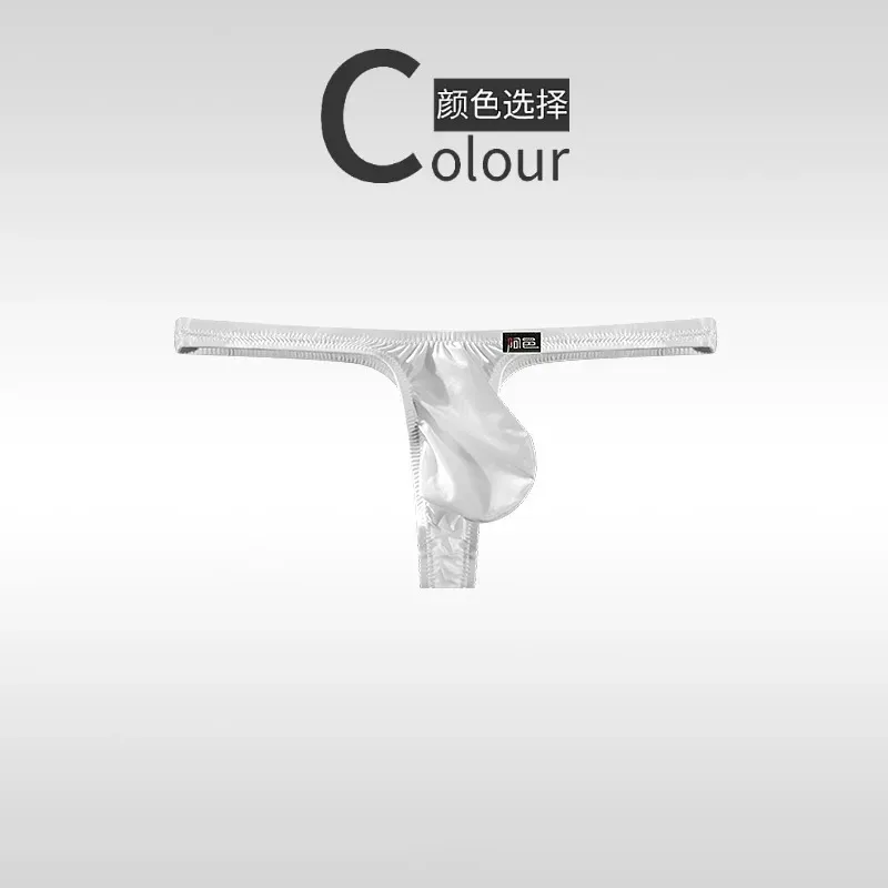 UniqueShiny Underwear men's thongs fully transparent T-pants ultra-thin ice silk men's fun low waisted slim fitting T-pants A747 — image 11