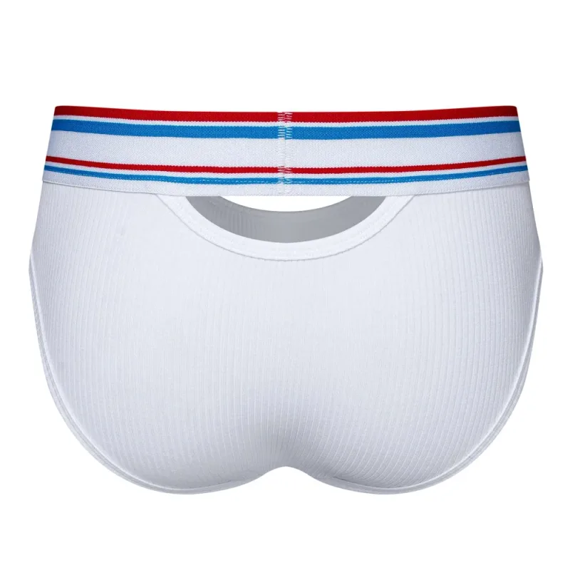 Jockmail Mens Underwear New Arrivalmen Briefs Plaid Pit Cotton Sexyu Bag Front and Rear Openings Cut Outlow Waist Breathable — image 2