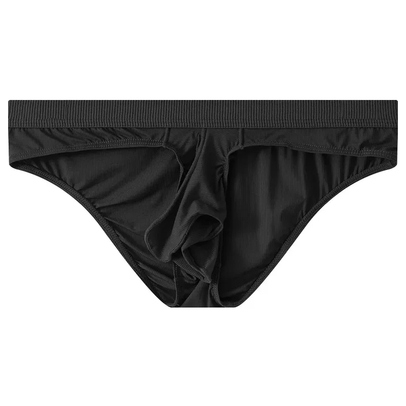 Calzoncillos de seda de hielo para hombre, ropa interior ultrafina, transparente, sin costuras, de secado rápido, transpirables, para verano