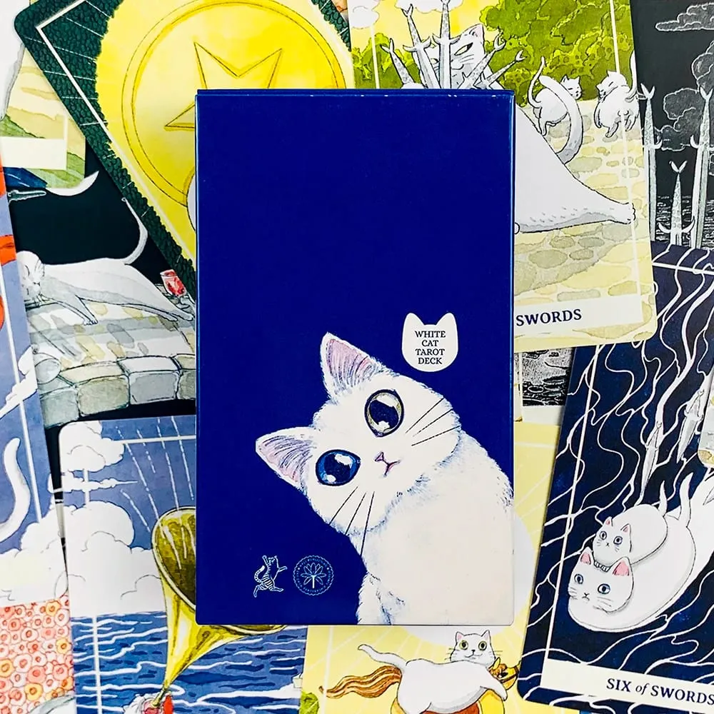 New White Cat Tarot Deck A 78 Edition-Themed Cat-Themed Borad Game For Cat Lovers Εξαιρετικό για μαντεία Διαλογισμό και παιχνίδια πάρτι — image 2