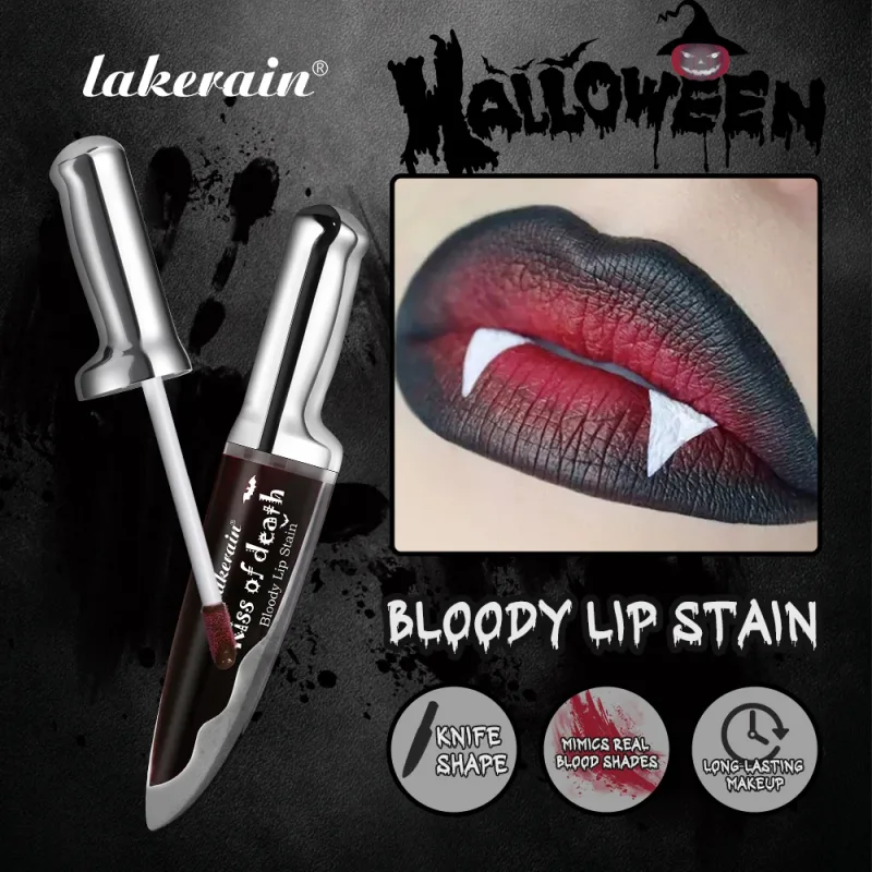 Halloween Horror Σετ Μακιγιάζ Υψηλού Κορεσμένου Χρώματος Μεγάλης διάρκειας Εύκολη Απενεργοποίηση Ασφαλής Φόρμουλα Fake Blood Lip Stain για Halloween Cosplay — image 4