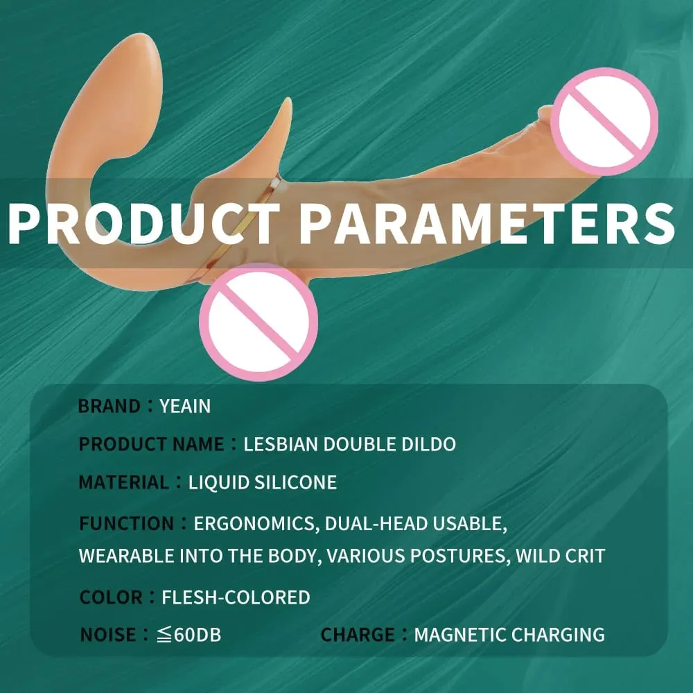 Lesbian Telescopic Dildo Vibrator Strapless Strap-on For Women Double-heads G Spot Vibrating Vagina Prostate Massager Sex Toys