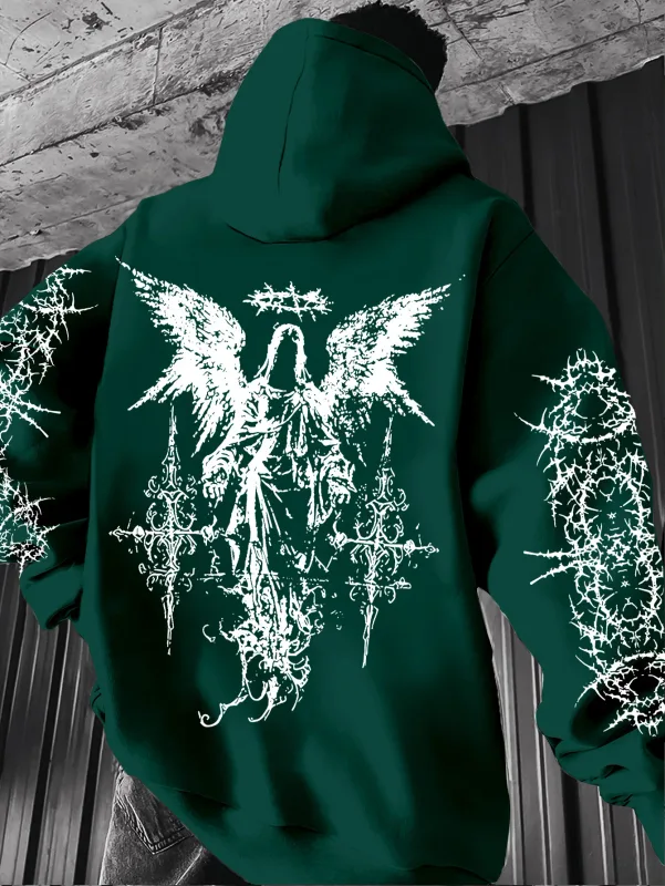 Sudaderas con capucha de estilo gótico con estampado de Ángel para hombre y mujer, sudadera informal de calle para exteriores, tendencia deportiva, sudadera de manga larga de Hip-hop para parejas, Otoño e Invierno — image 2