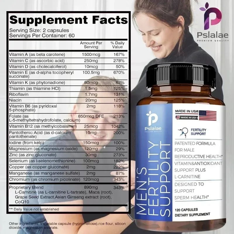 Fertility Capsules for Men Increase Sperm Quality Vitality Sperm Motility Count Booster Support Supplement — image 3