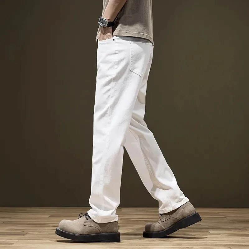 Ψηλός άνδρας Λευκό τζιν ίσιο Extra Long Boys Longthened Plus Size 42 44 46 48 Φαρδύ βαμβακερό τεντωμένο τζιν παντελόνι Ανδρικό παντελόνι — image 3