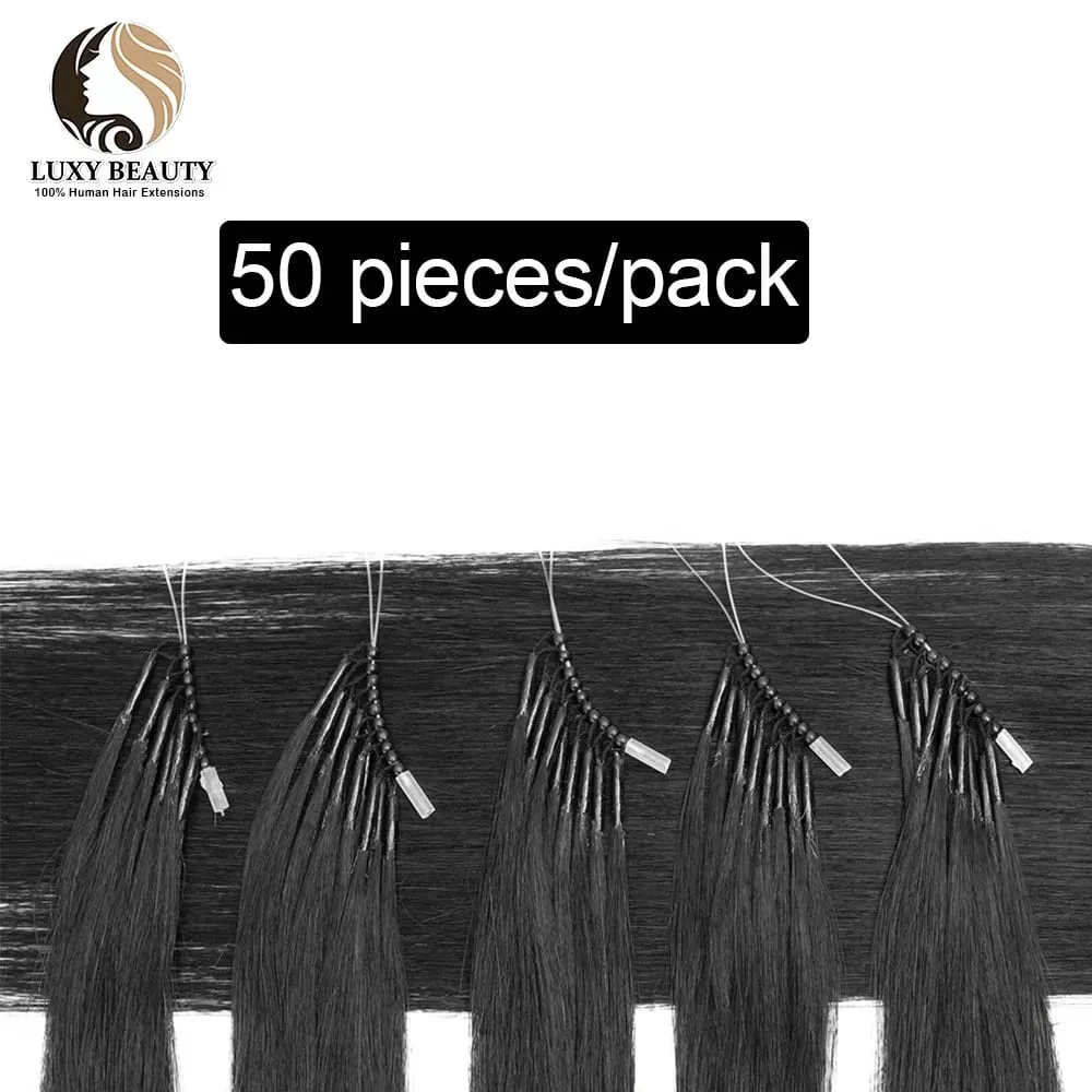 8D Micro Bead Human Hair Extensions Silicone Nano Ring Hair Extension Invisible Mini Silicon Beads Μαύρα καστανά ξανθά ανθρώπινα μαλλιά