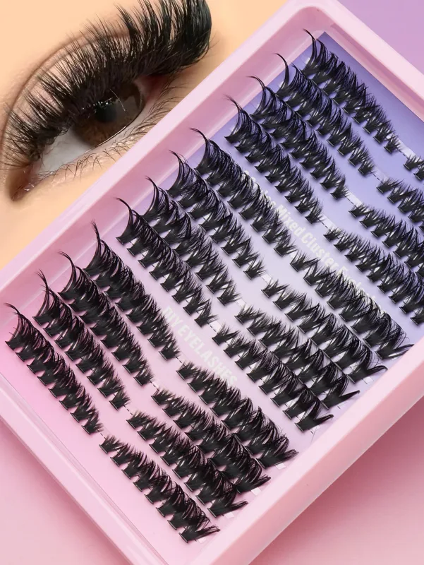 Cat Eye 16 שורות Cluster Lashes 406080100P מעורב עשה זאת בעצמך ריסים בודדים מגש עבה עשה זאת בעצמך הארכת ריסים ריסים נפח Wispy — image 15