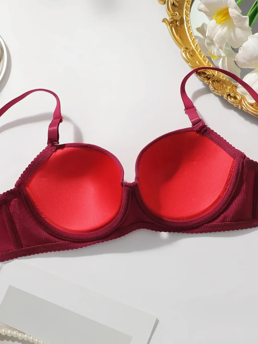 2 csomag női aládróttal párnázott melltartó készletek tömör Push Up póló melltartók hozzáillő bugyikkal Szexi és kényelmes hétköznapi fehérnemű — image 4